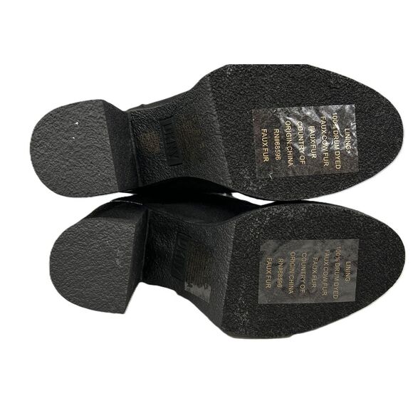 NIB DKNY "TOIA" Black & Gray Lace-Up Platform Boots - Size 8.5 - Picture 7 of 11